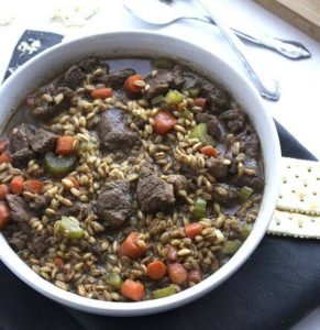 سوپ گوشت گاو و جو