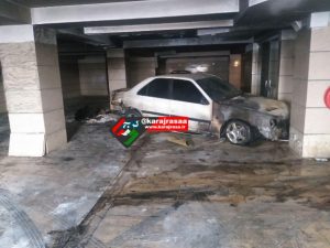 آتش گرفتن خودروی پرشیا در شهرک بعثت + تصاویر