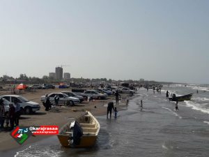 ازدحام مسافرین در سواحل چاف و چمخاله