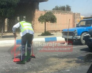 حرکت پسندیده پلیس راهنمایی و رانندگی کمالشهر بعد از تصادف + عکس