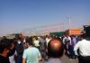 تجمع اعتراضی کامیونداران در جاده شهریار + عکس