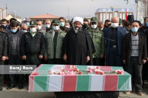 پیکر مطهر ۲ شهید گمنام دفاع مقدس در ساوجبلاغ تشییع شد + عکس