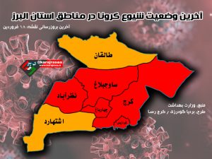 آخرین رنگ بندی شهرستان های البرز