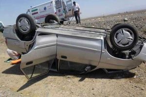 یک کشته بر اثر واژگونی خودرو در آزادراه قزوین – کرج