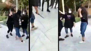 دختر قمه کش و دوستانش در اداره پلیس