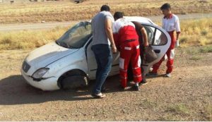 واژگونی خودروی تیبا در اشتهارد یک کشته برجا گذاشت