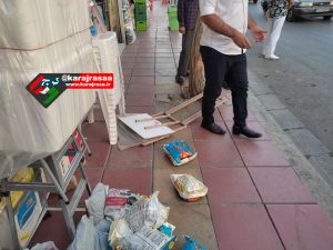 مامور سد معبر شهرداری کرج با لگد زدن و کف گرگی قانون را اجرا می کند