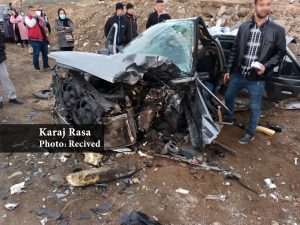 برخورد شدید ۲ دستگاه خودرو در جاده برغان + تصاویر