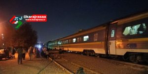 برخورد پژو ۴۰۵ با قطار مسافربری در کرج