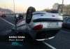 واژگونی خودروی پژو ۲۰۶ روی پل جانبازان + تصاویر