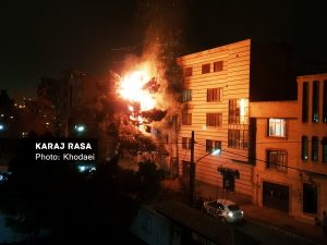 آتش گرفتن یک درخت در خیابان بزرگمهر – مهرویلا